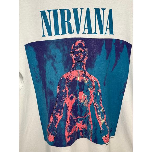 Nirvana Silver 1993 T-shirt Vintage Reprint Giant Tag Single Stitch - Picture 3 of 7